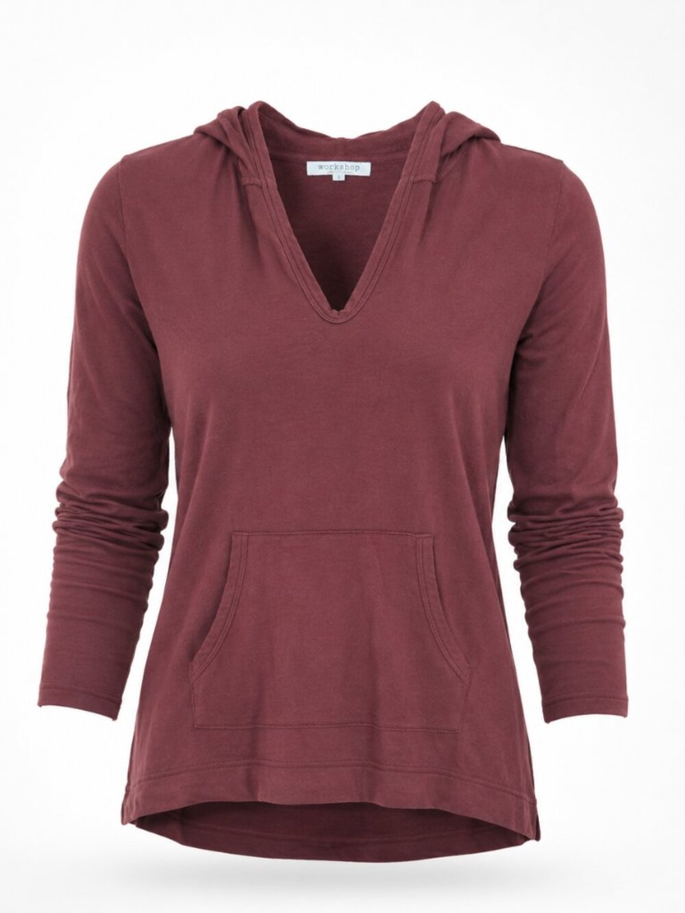 Workshop Republic Clothing Mauve Hooded Pullover Top Small Soft Modal Stretch